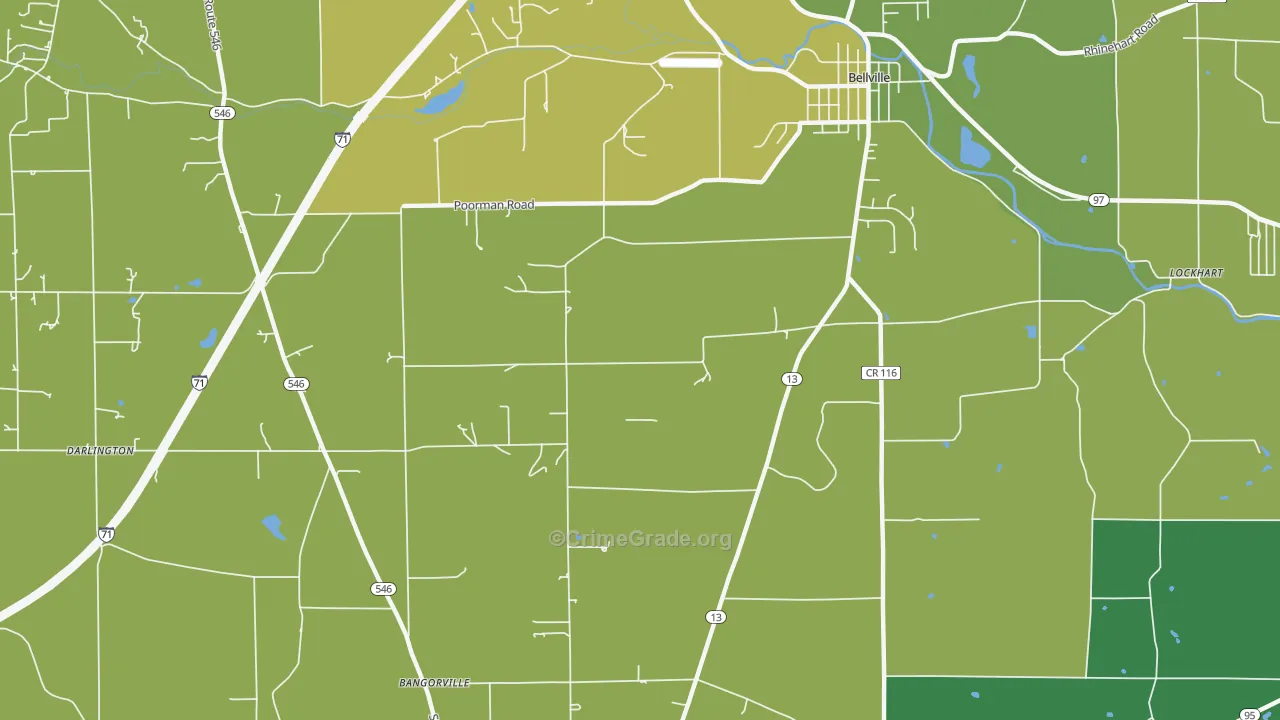 North Woodbury, OH Map of Theft Rates