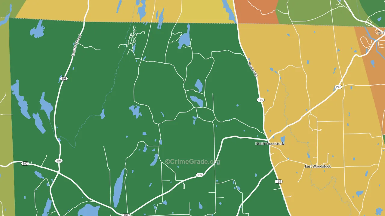 North Woodstock, CT Map of Theft Rates