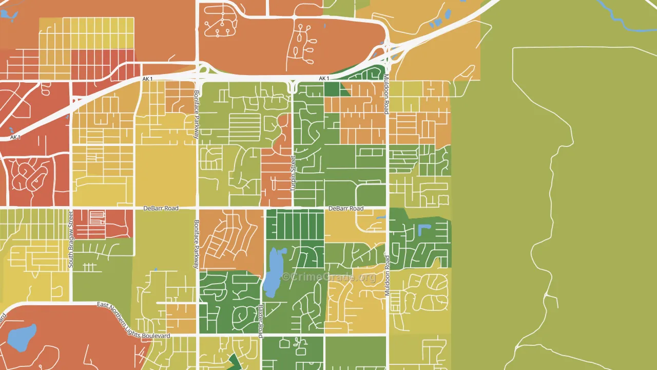 Northeast, Anchorage, AK Map of Theft Rates