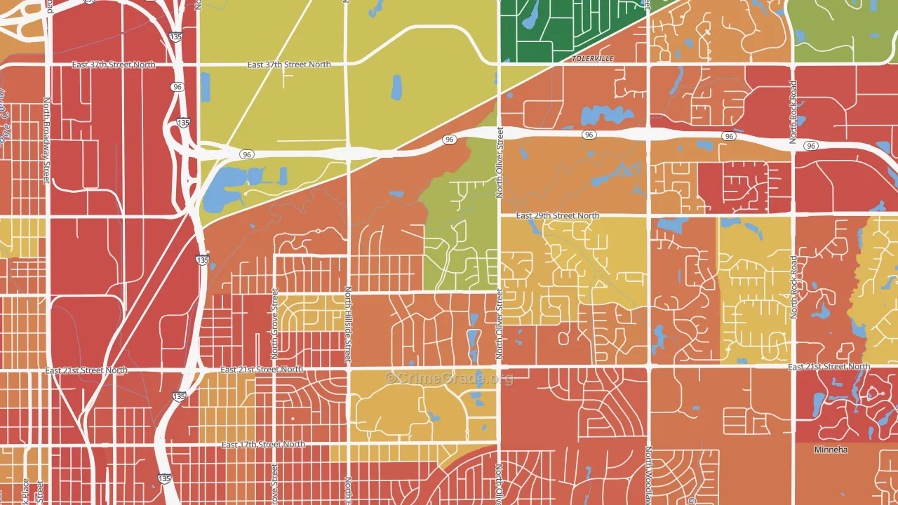 Northeast Heights, Wichita, KS Map of Theft Rates