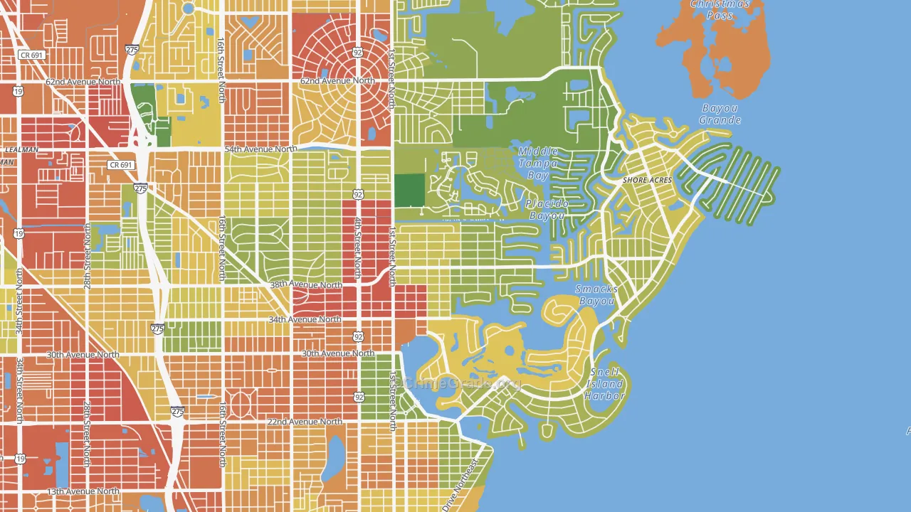 Northeast Park, St. Petersburg, FL Map of Theft Rates