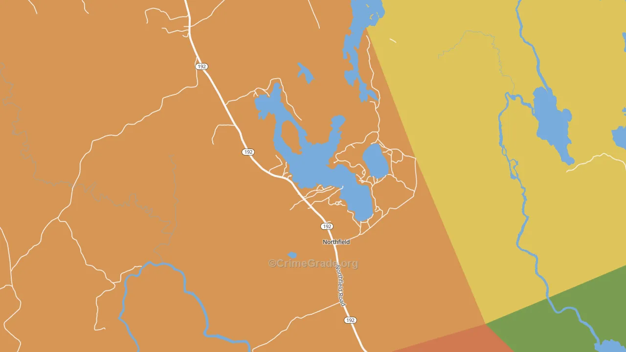 Northfield, ME Map of Theft Rates