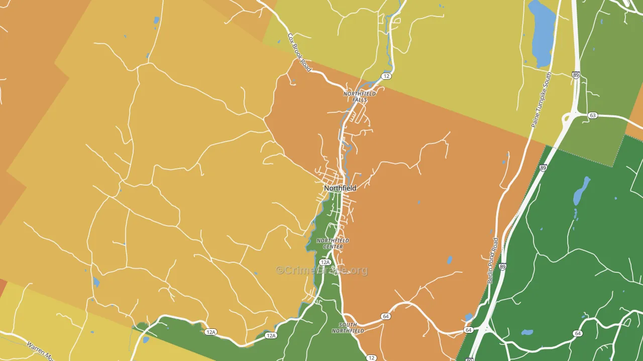 Northfield, VT Map of Theft Rates