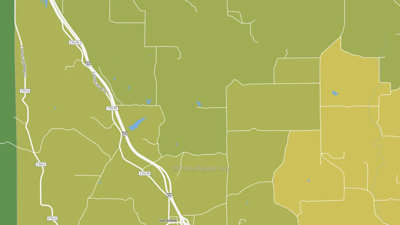 Northfield, WI Map of Theft Rates