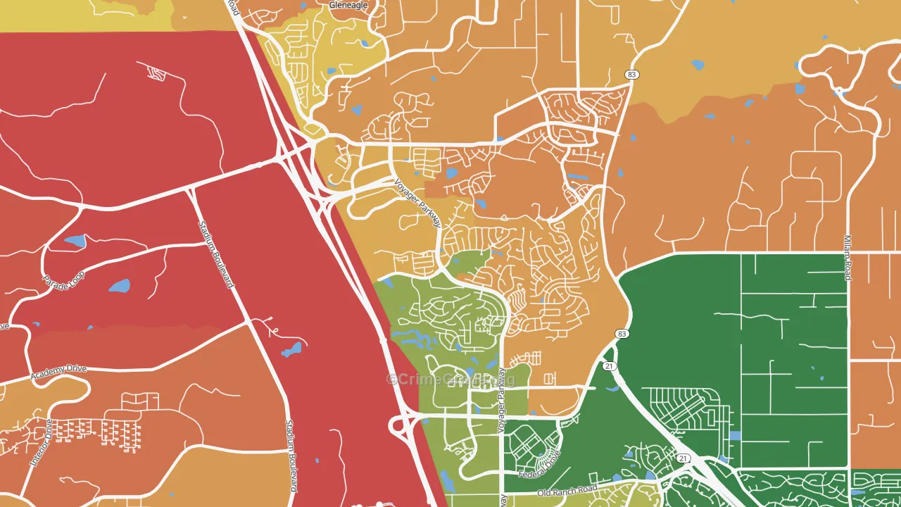 Northgate, Colorado Springs, CO Map of Theft Rates
