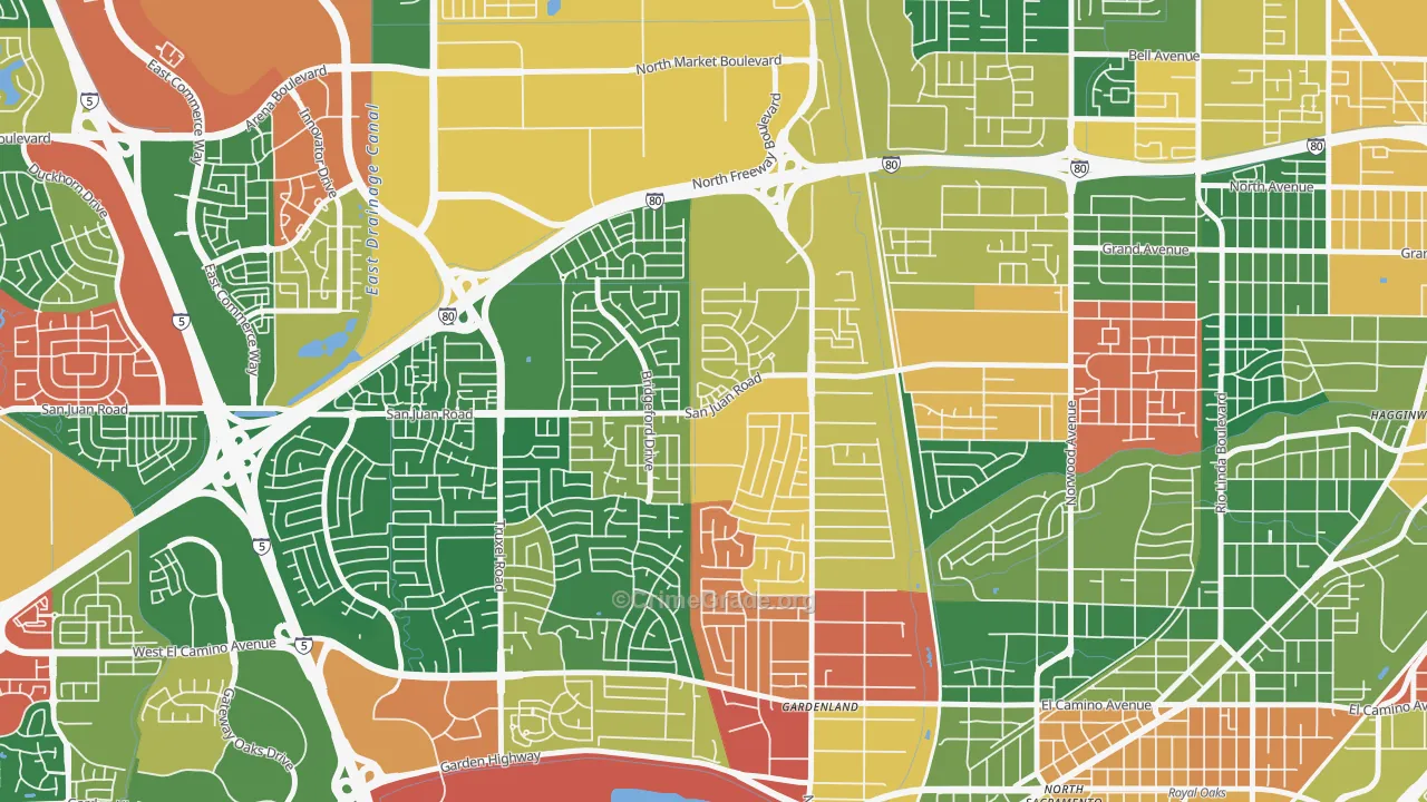 Northgate Sacramento, Sacramento, CA Map of Theft Rates