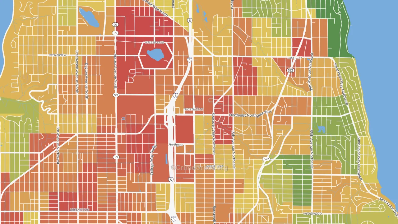 Northgate, Seattle, WA Map of Theft Rates