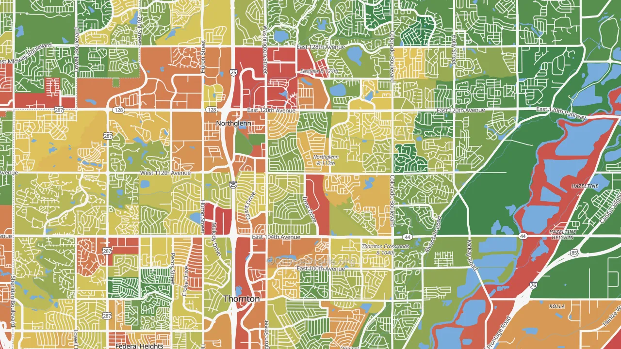 Northglenn, CO Map of Theft Rates