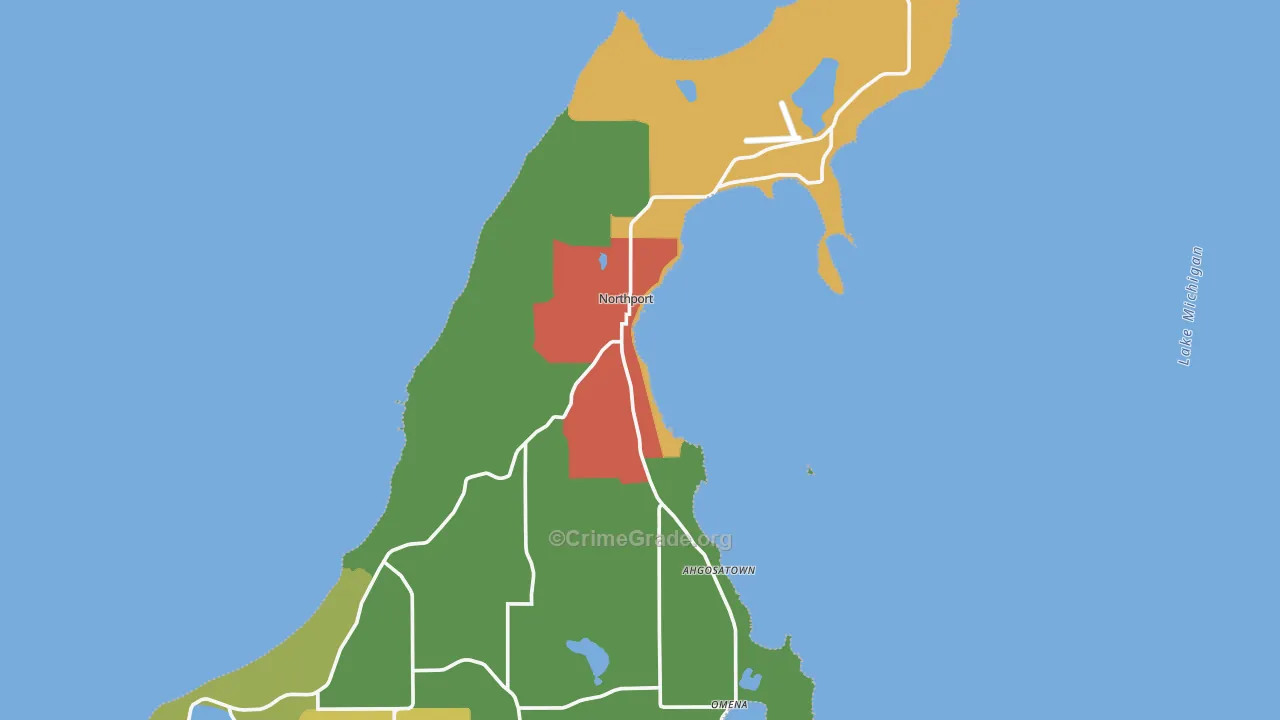 Northport, MI Map of Theft Rates
