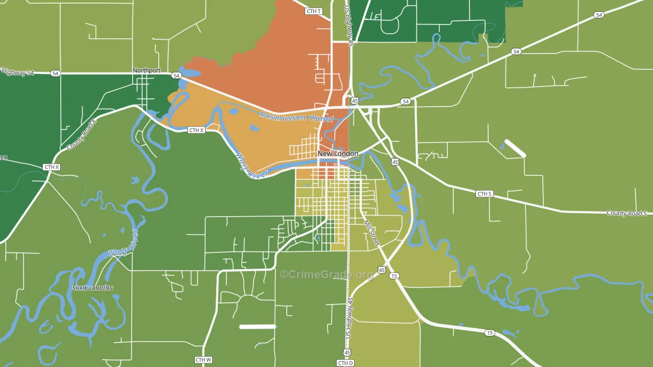 Northport, WI Map of Theft Rates