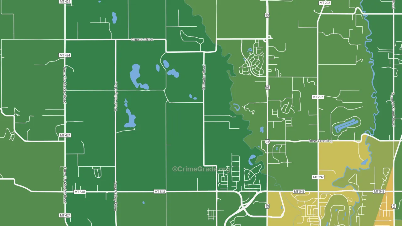 Northridge Heights, MT Map of Theft Rates
