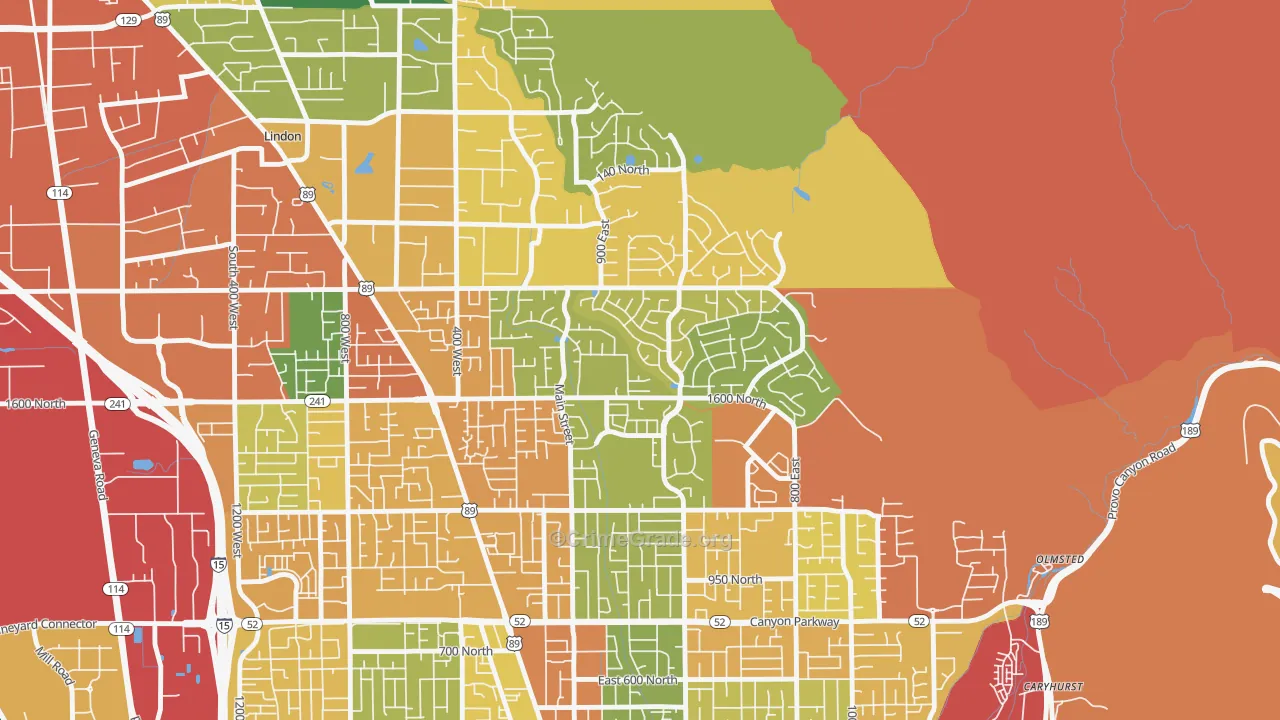 Northridge, Orem, UT Map of Theft Rates