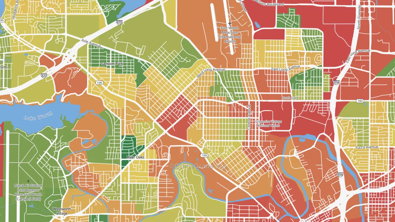 Northside, Fort Worth, TX Map of Theft Rates