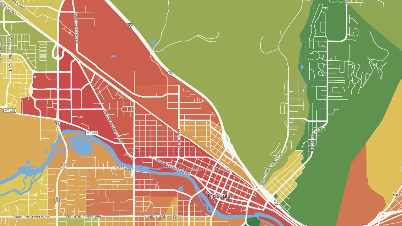 Northside, Missoula, MT Map of Theft Rates