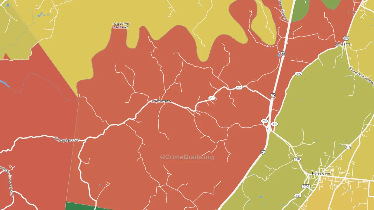 Northtown, KY Map of Theft Rates