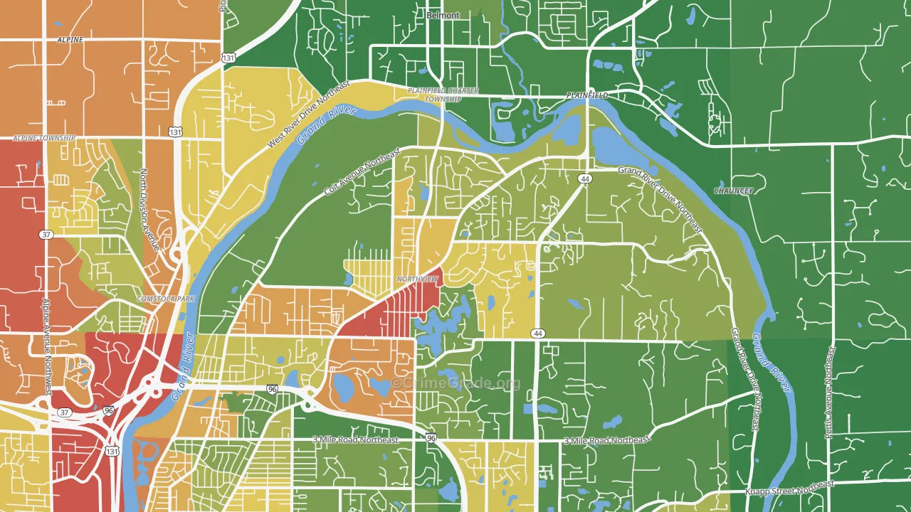 Northview, MI Map of Theft Rates