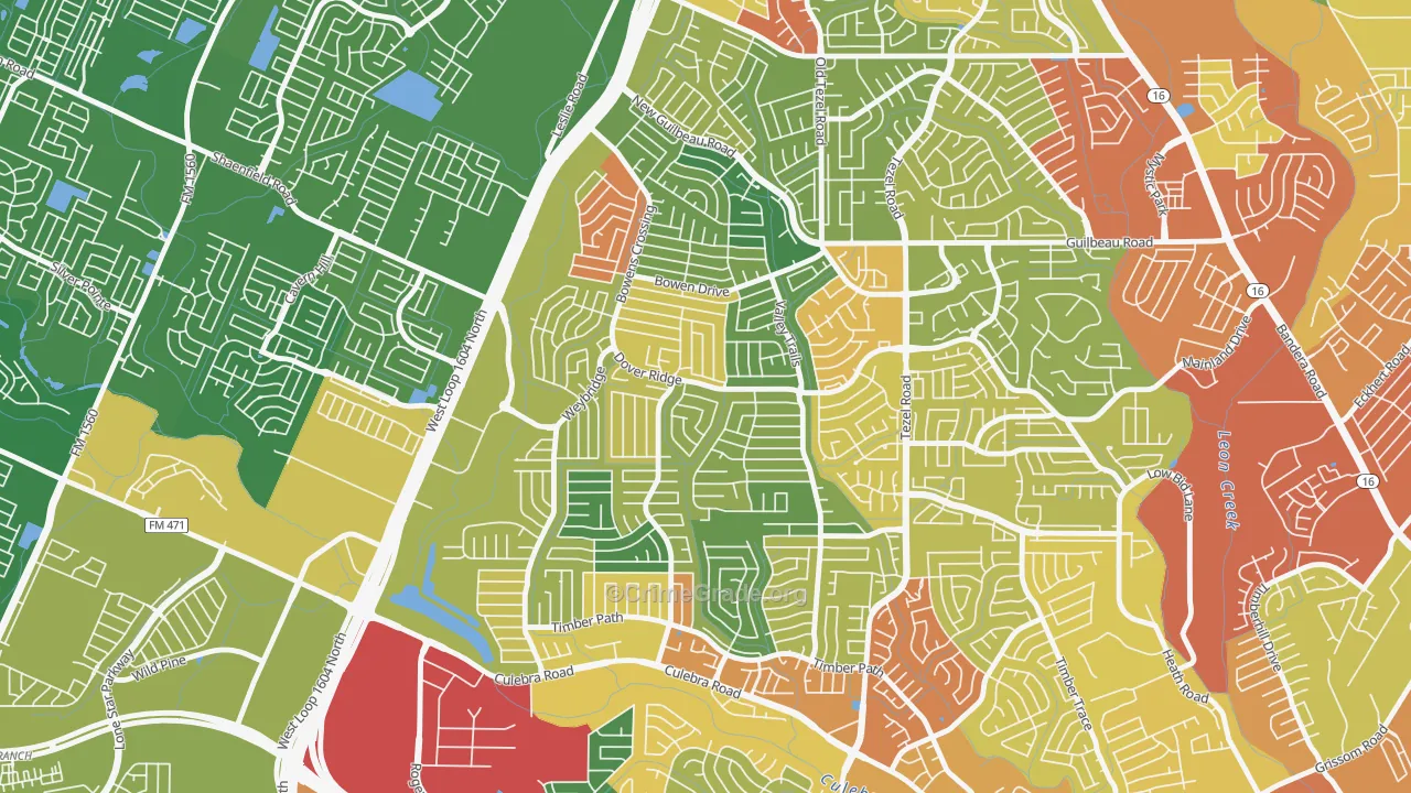 Northwest Crossing, San Antonio, TX Map of Theft Rates