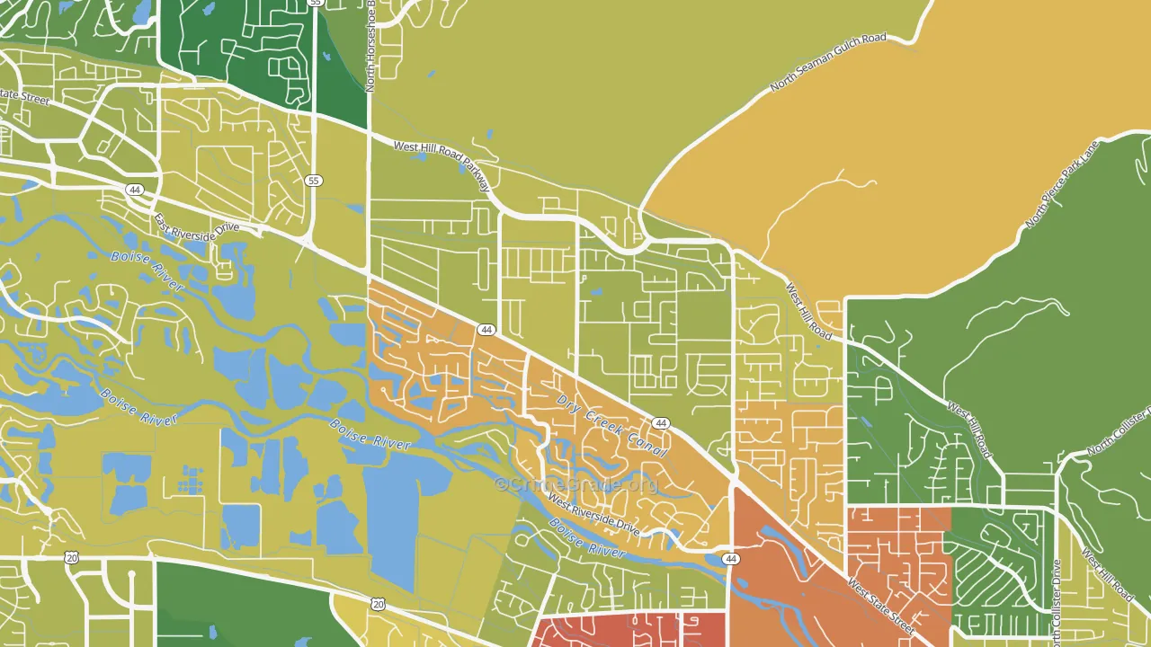 Northwest, Garden City, ID Map of Theft Rates
