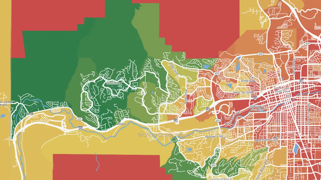 Northwest, Reno, NV Map of Theft Rates
