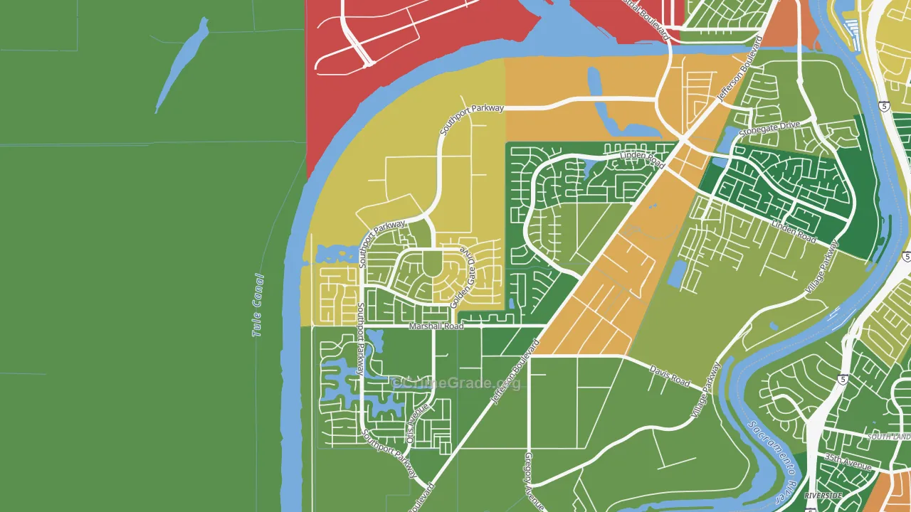 Northwest Village, West Sacramento, CA Map of Theft Rates