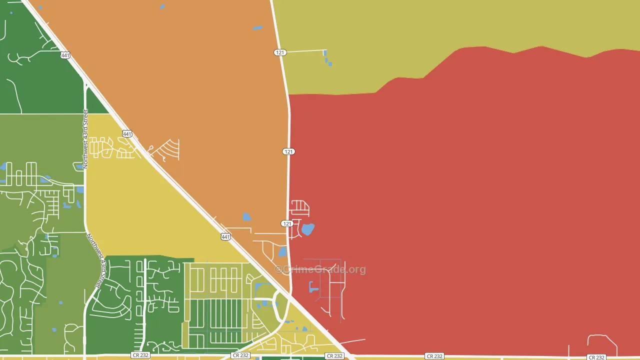 Northwood, FL Map of Theft Rates