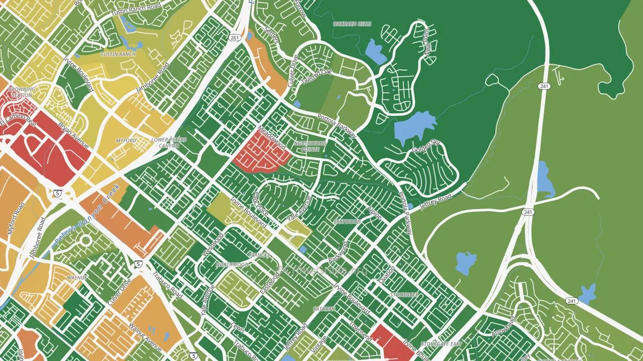 Northwood Point, Irvine, CA Map of Theft Rates