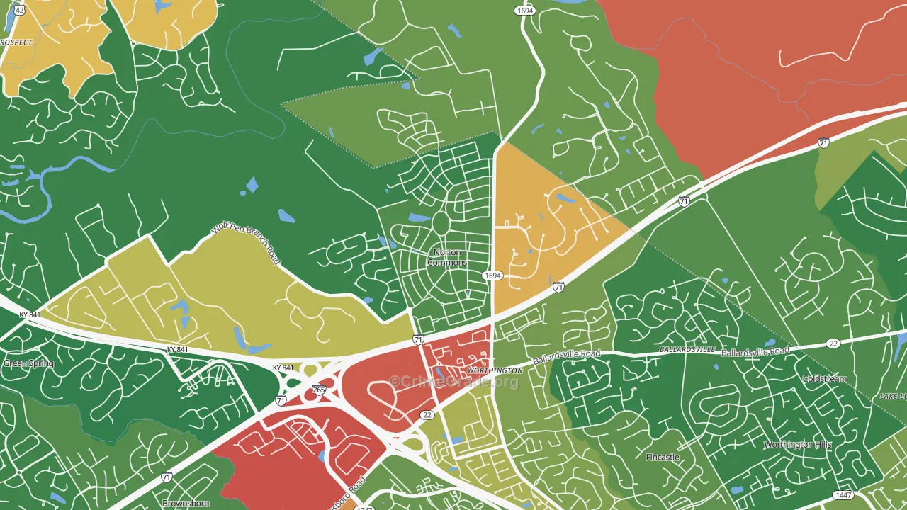 Norton Commons, Prospect, KY Map of Theft Rates
