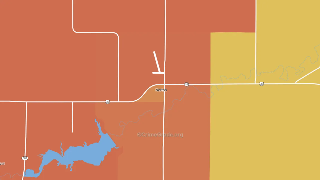 Norton, KS Map of Theft Rates