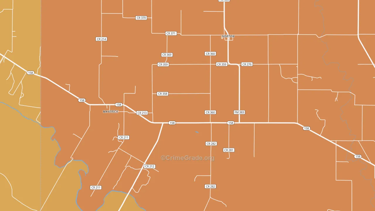 Norton, TX Map of Theft Rates