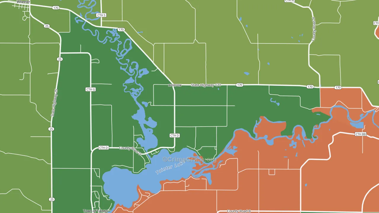Norton, WI Map of Theft Rates