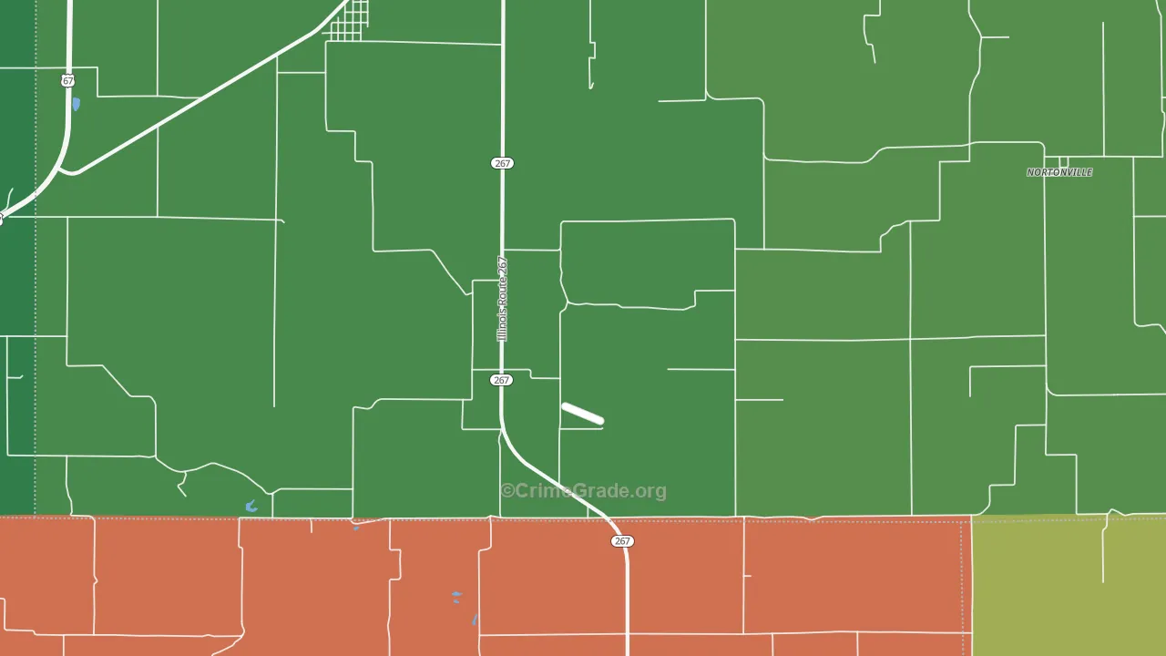Nortonville, IL Map of Theft Rates