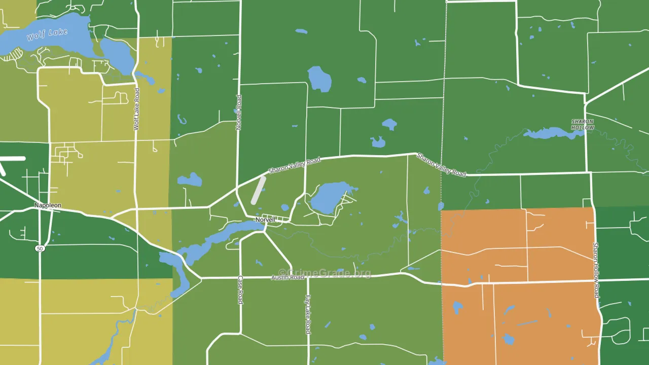 Norvell, MI Map of Theft Rates