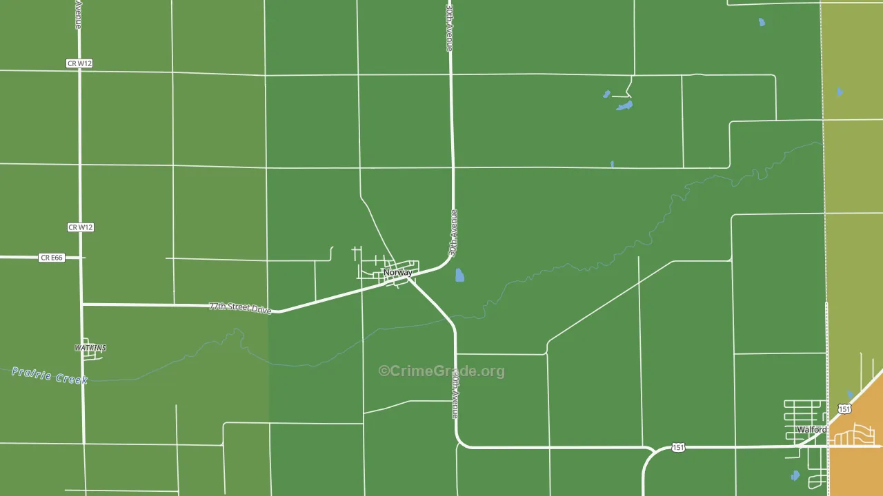 Norway, IA Map of Theft Rates