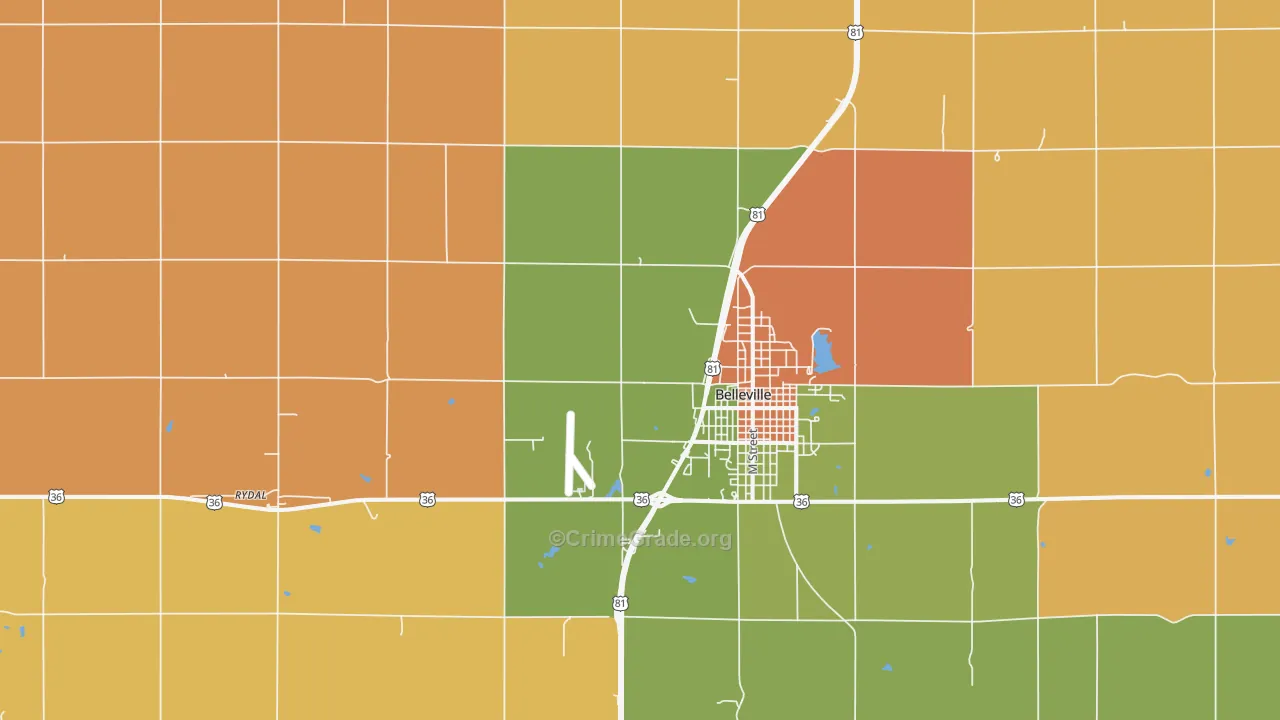 Norway, KS Map of Theft Rates