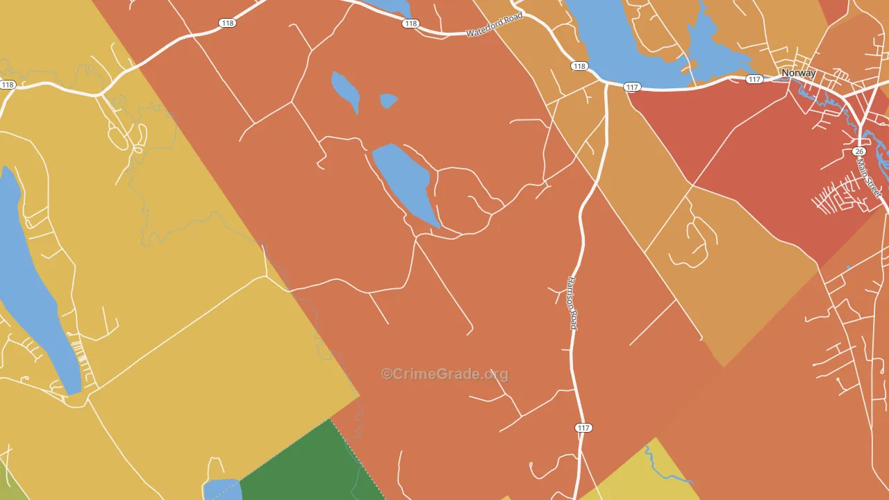 Norway Lake, ME Map of Theft Rates
