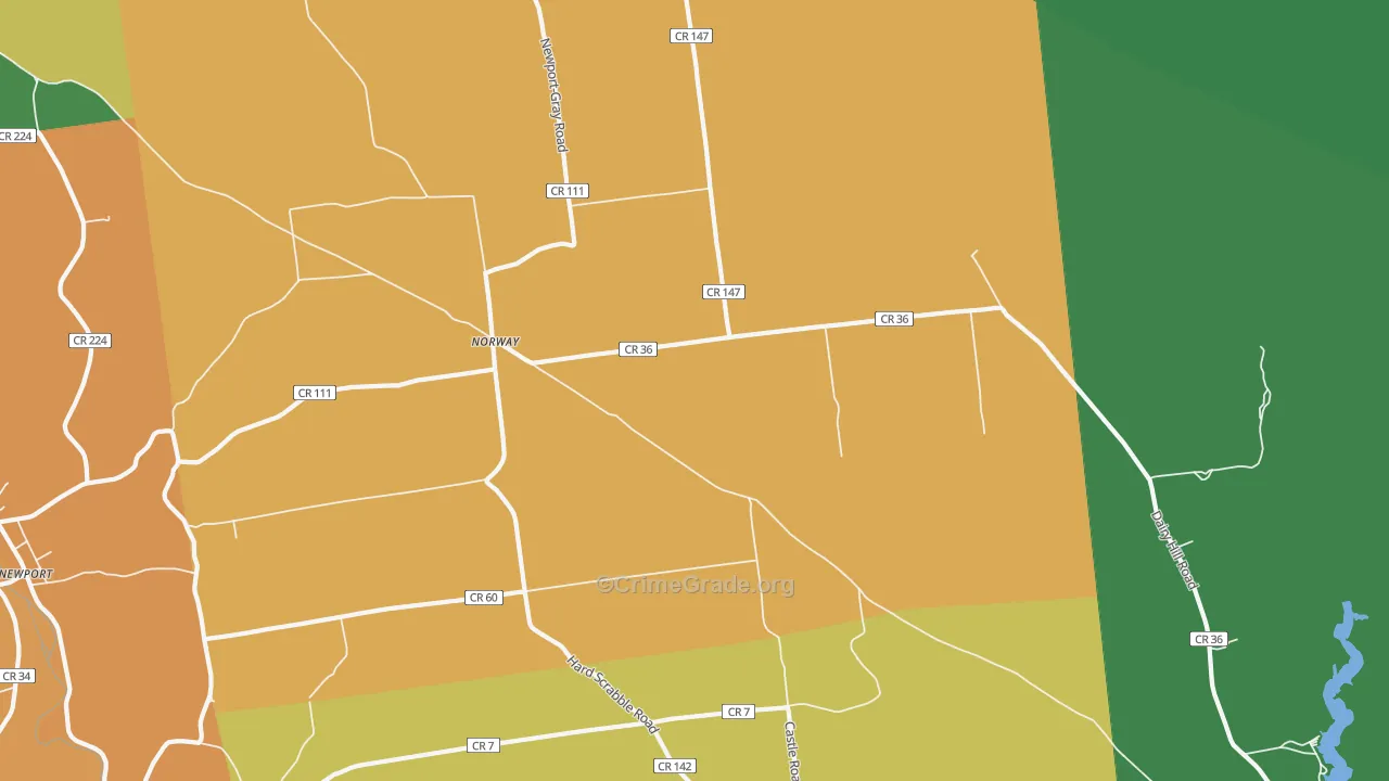 Norway, NY Map of Theft Rates
