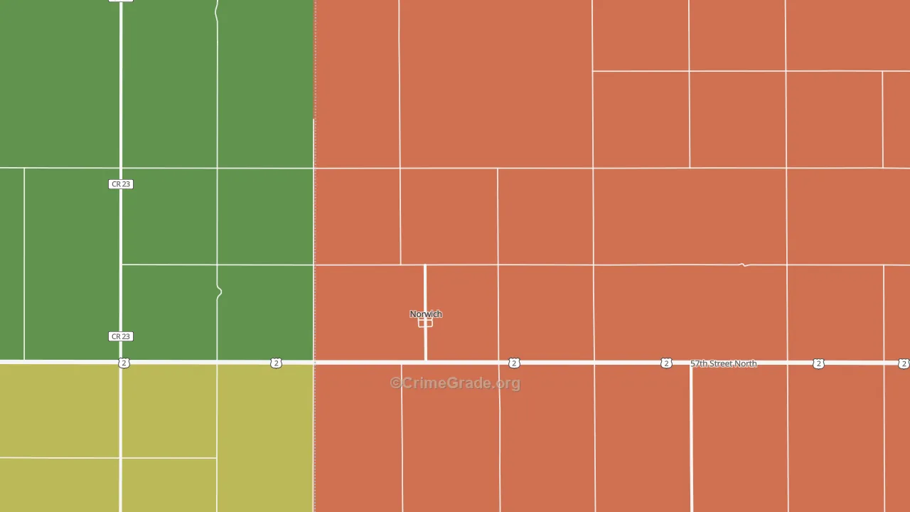 Norwich, ND Map of Theft Rates