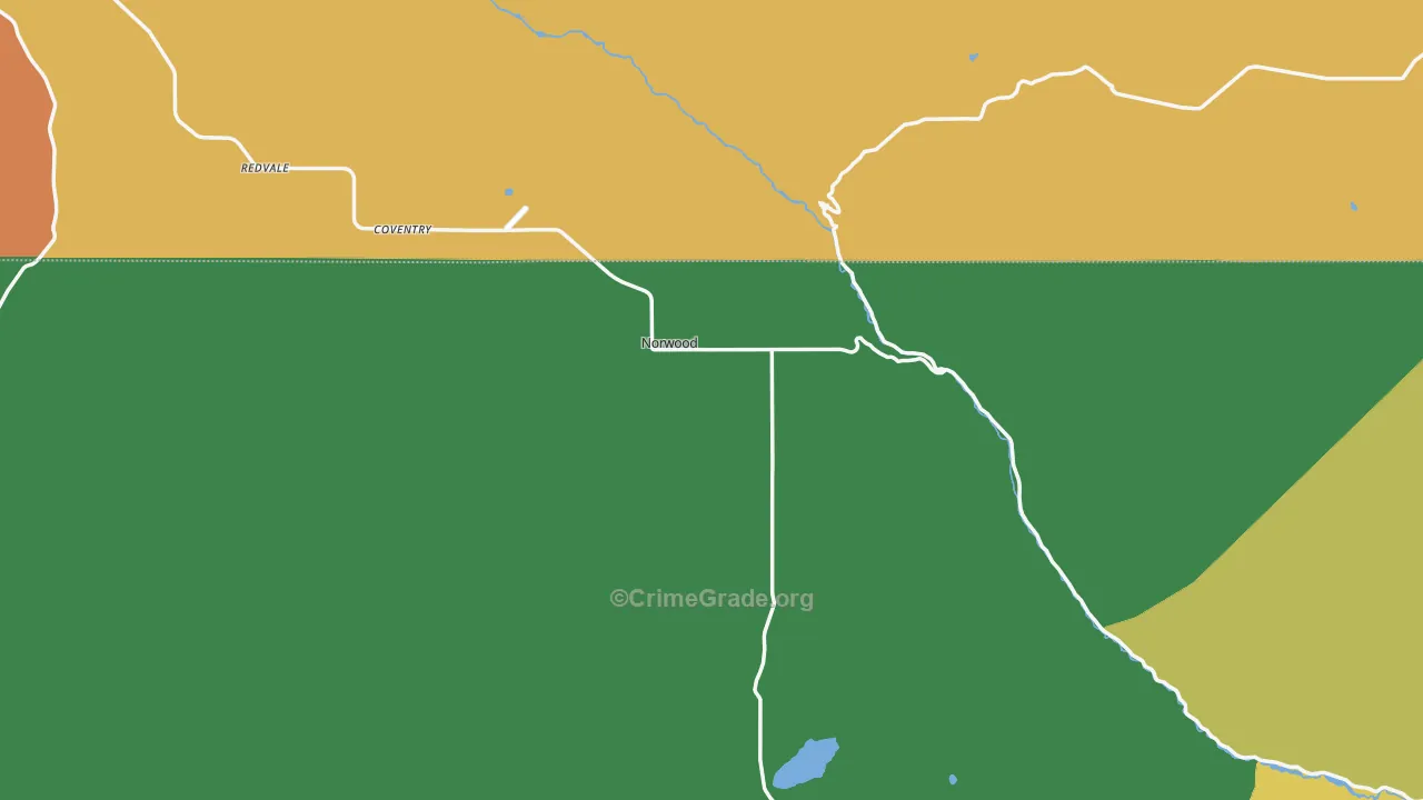 Norwood, CO Map of Theft Rates