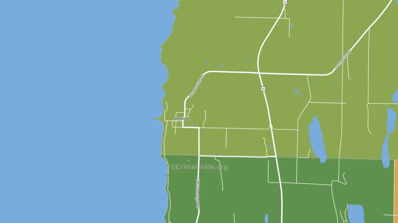 Norwood, MI Map of Theft Rates