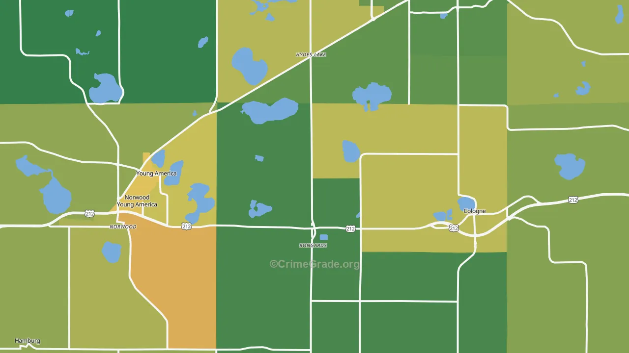 Norwood, MN Map of Theft Rates