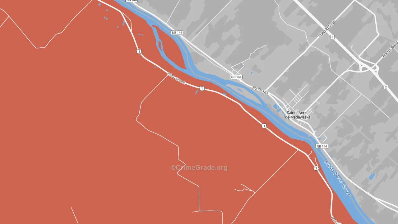 Notre Dame, ME Map of Theft Rates