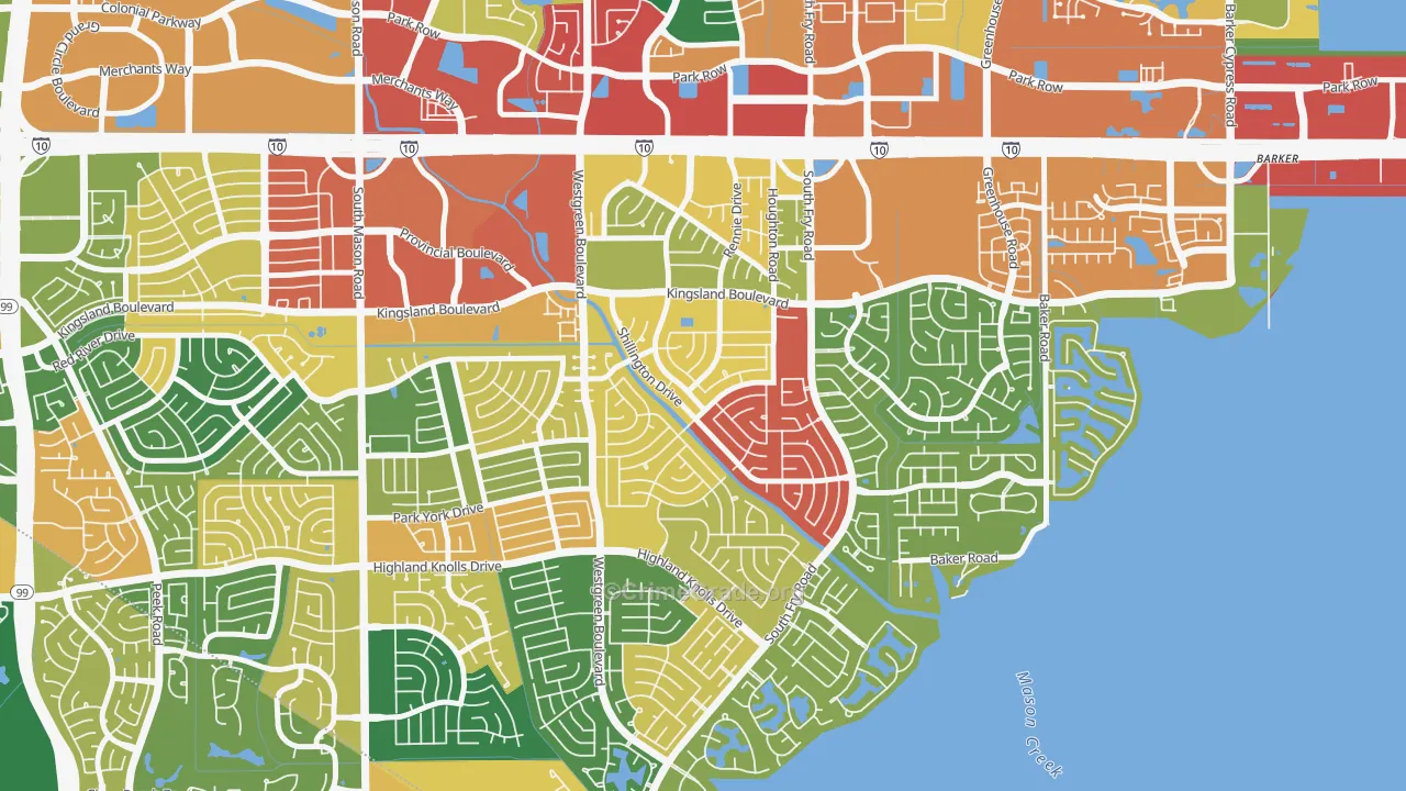 Nottingham, Katy, TX Map of Theft Rates