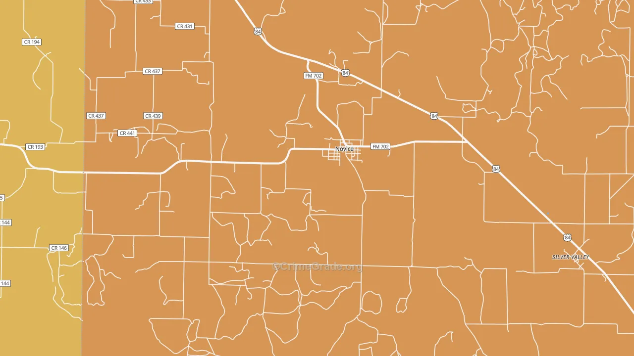 Novice, TX Map of Theft Rates