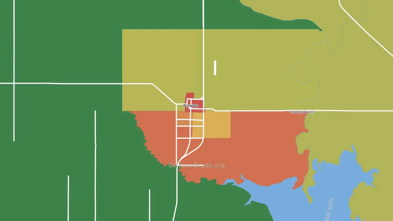 Nowata, OK Map of Theft Rates