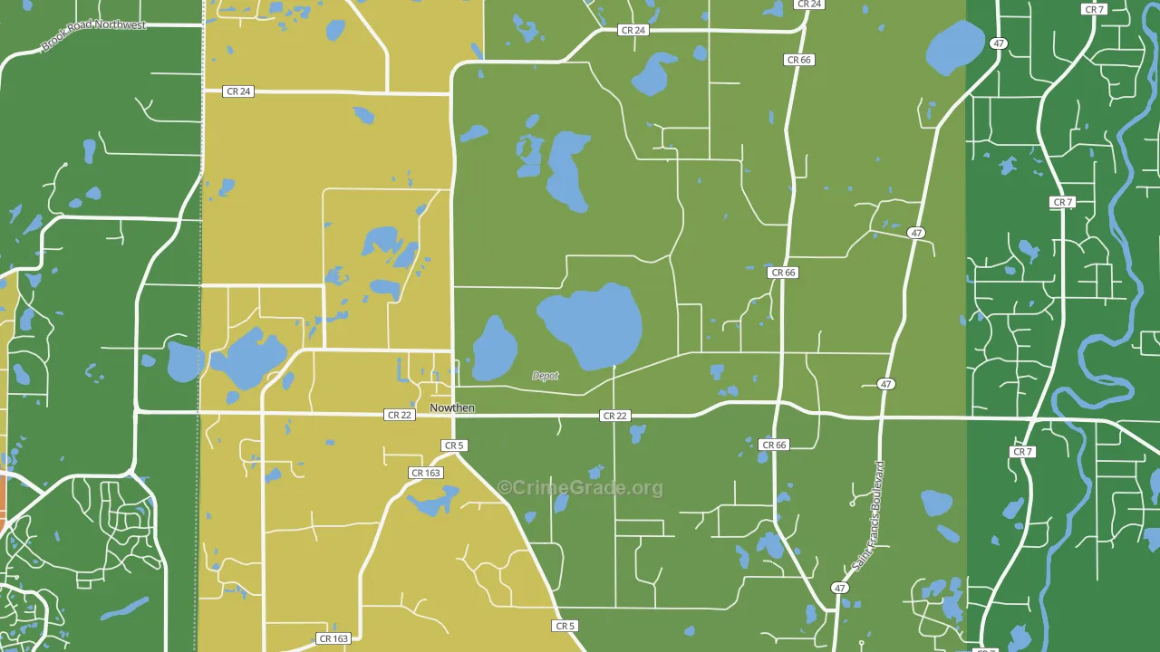 Nowthen, MN Map of Theft Rates