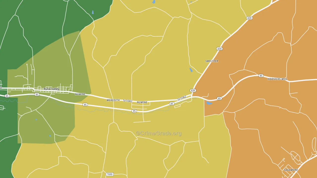 Nu Mine, PA Map of Theft Rates