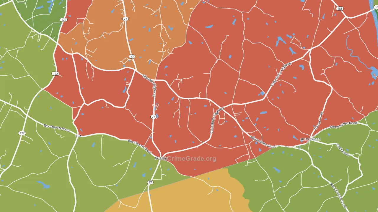 Nuberg, GA Map of Theft Rates