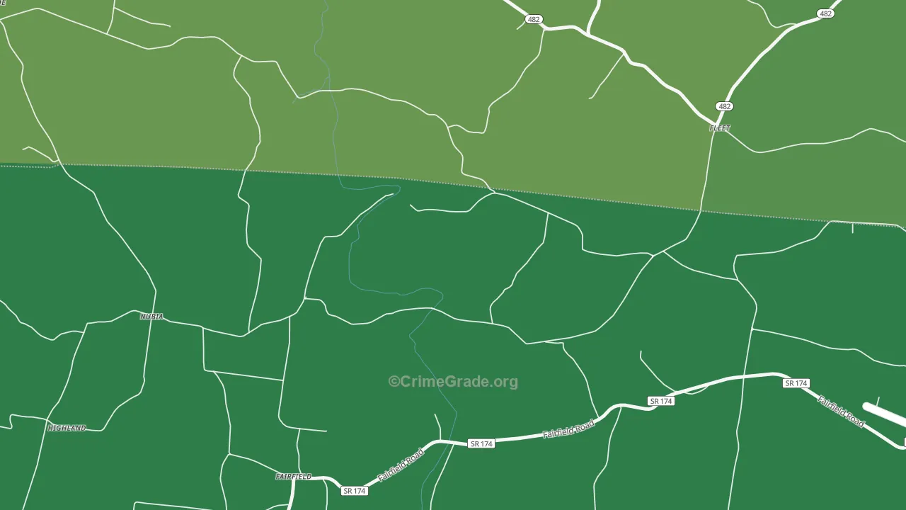 Nubia, TN Map of Theft Rates