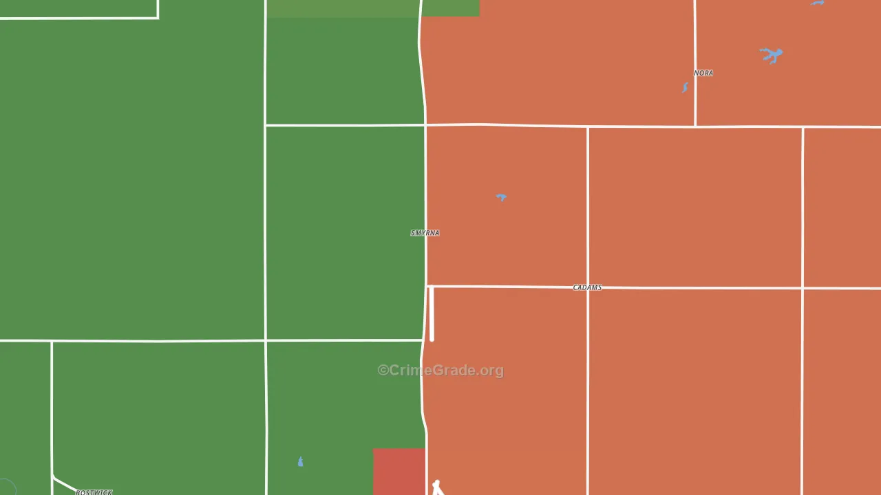 Nuckolls County, NE Map of Theft Rates
