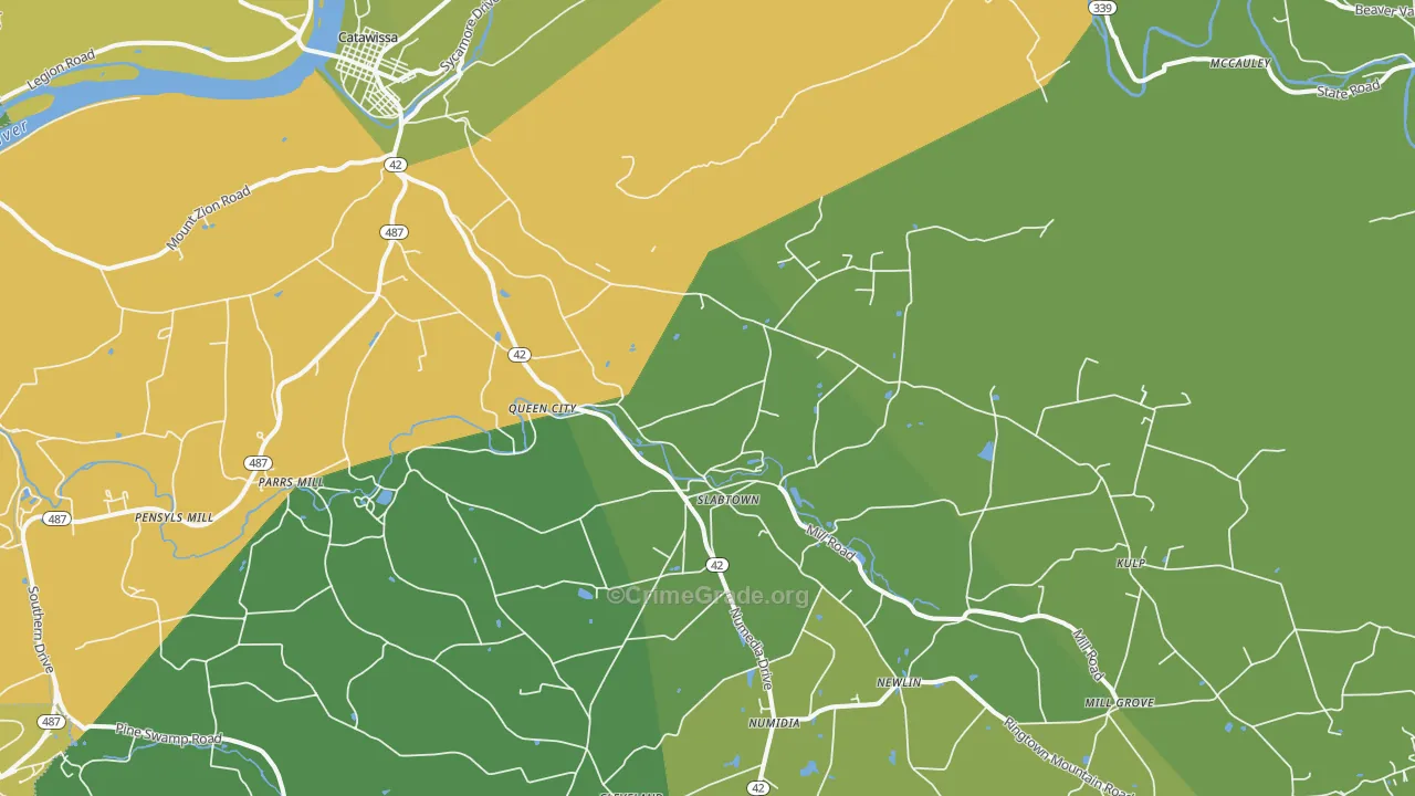Numidia, PA Map of Theft Rates